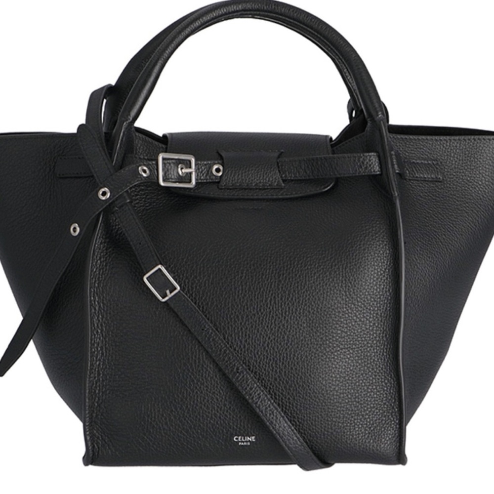 Celine Black Leather Shoulder Bag